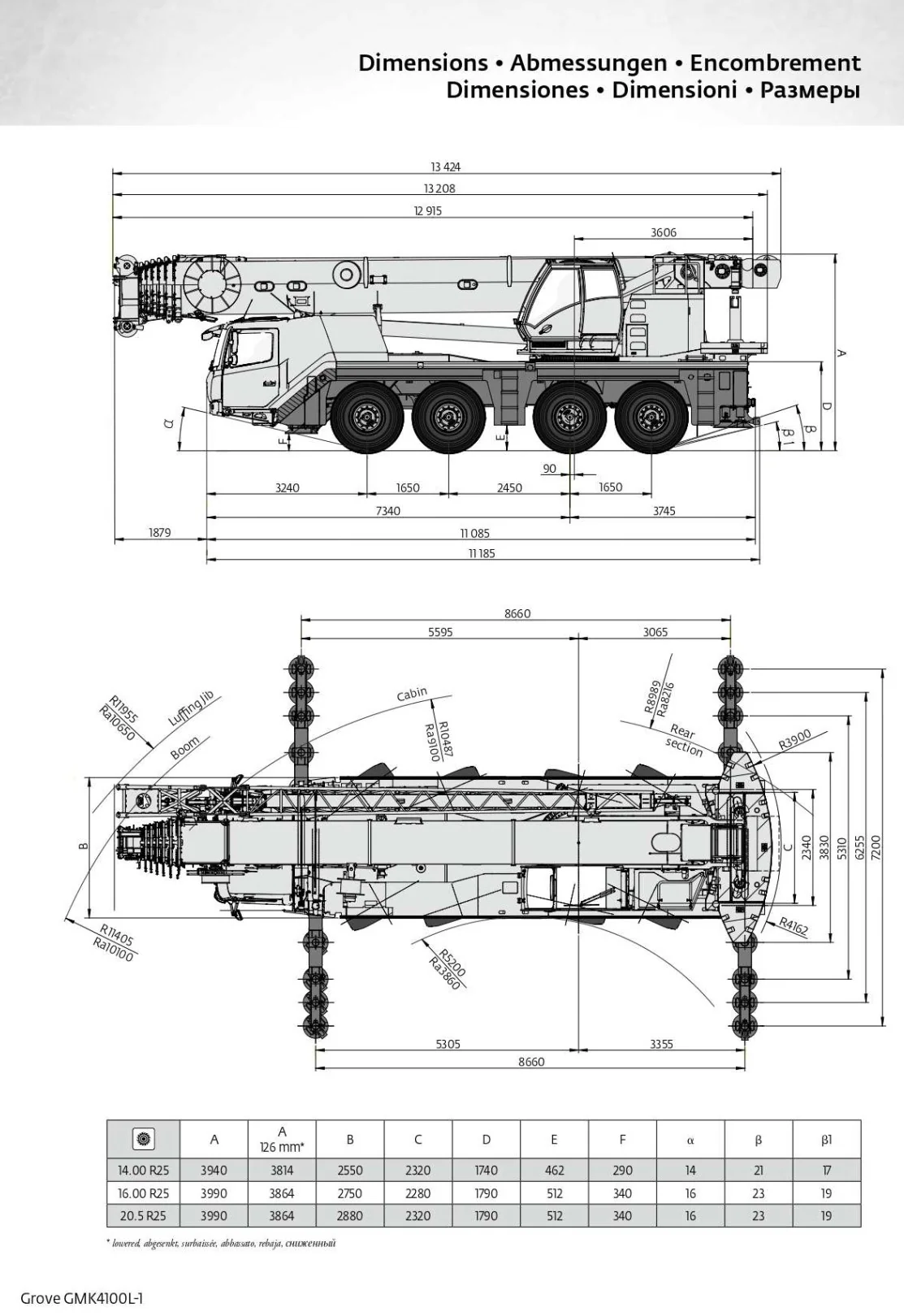 AUTO GRÚA GROVE GMK 4100 L1 – 100 TONELADAS